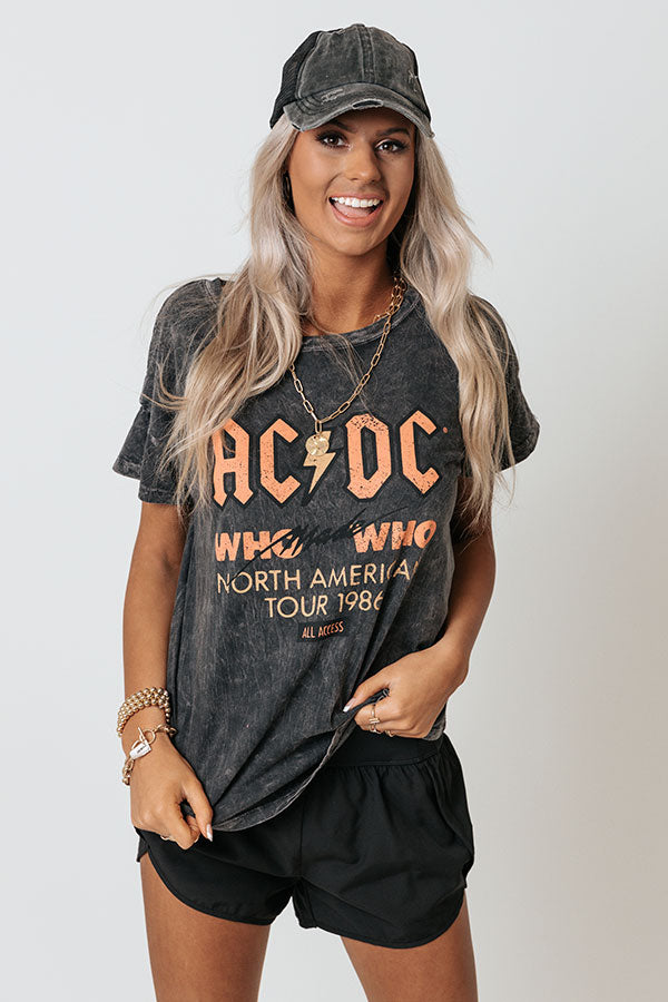 AC/DC Who Made Who Vintage-Wash Graphic Tee Image - 1