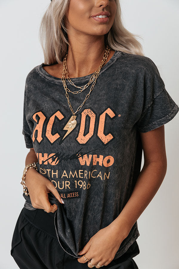 AC/DC Who Made Who Vintage-Wash Graphic Tee Image - 1
