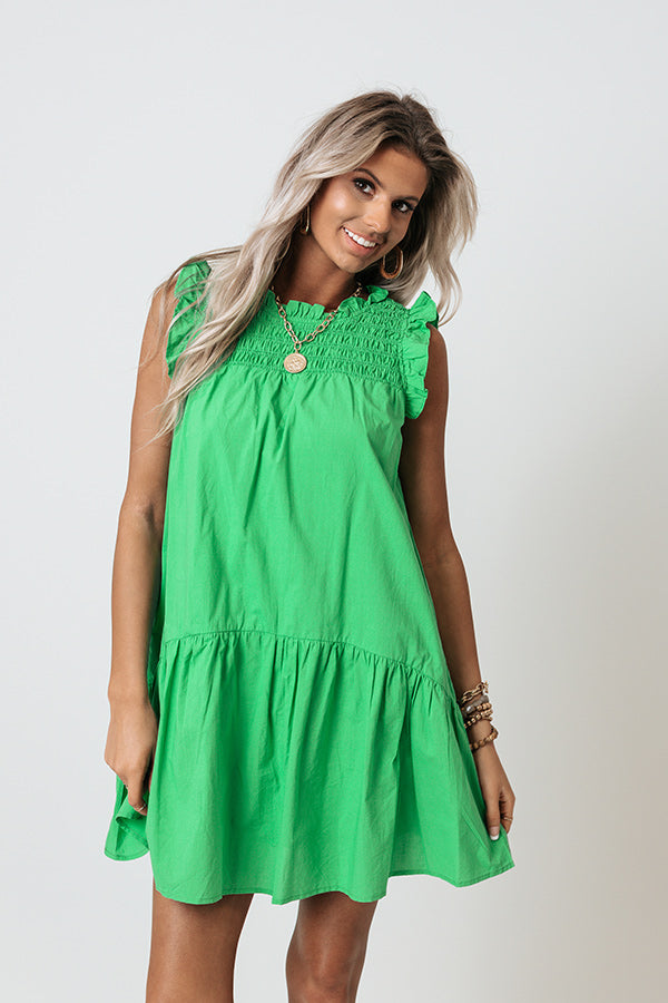 Porch Swing Sippin' Dress In Kelly Green Porch Swing Sippin' Dress In Kelly Green