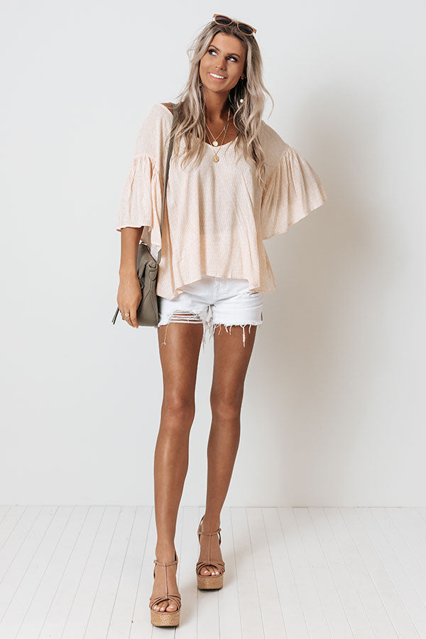 Coconut Glow Shift Top In Light Peach