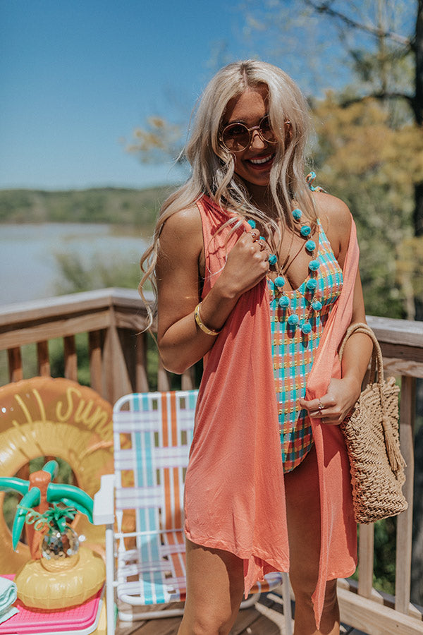 Chasing Fame Cardigan In Coral