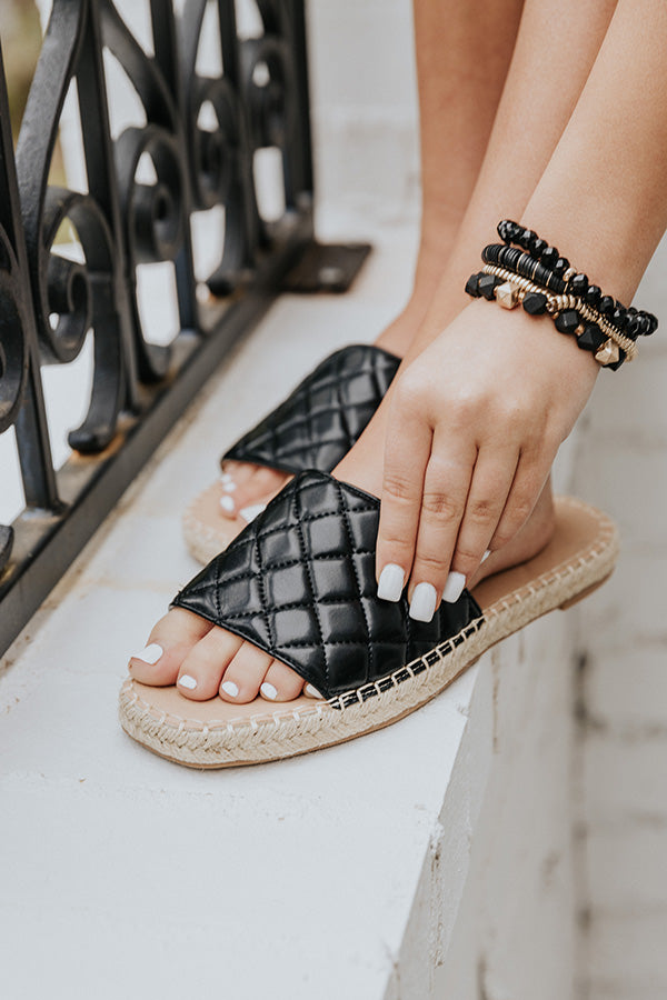 The Hartley Faux Leather Sandal In Black