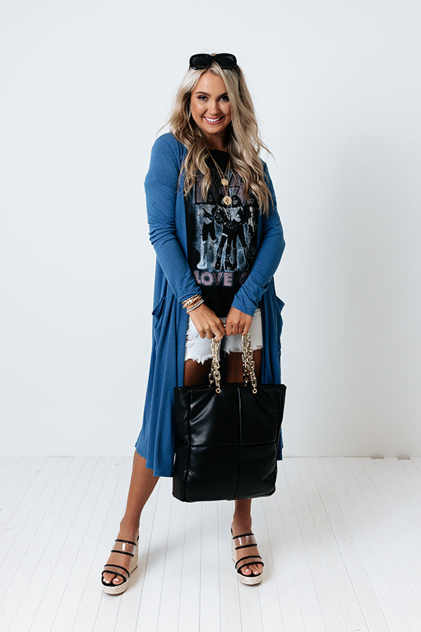 Triple Threat Cardigan In Blue