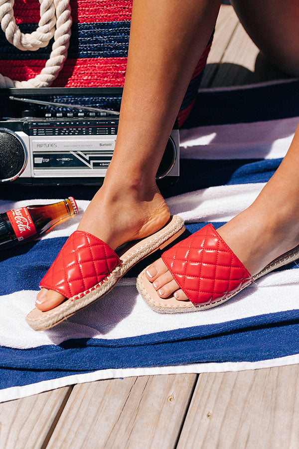 The Hartley Faux Leather Sandal In Red