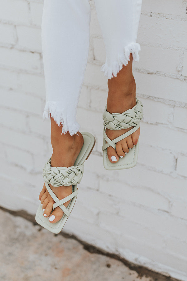 The Venice Faux Leather Sandal In Pear