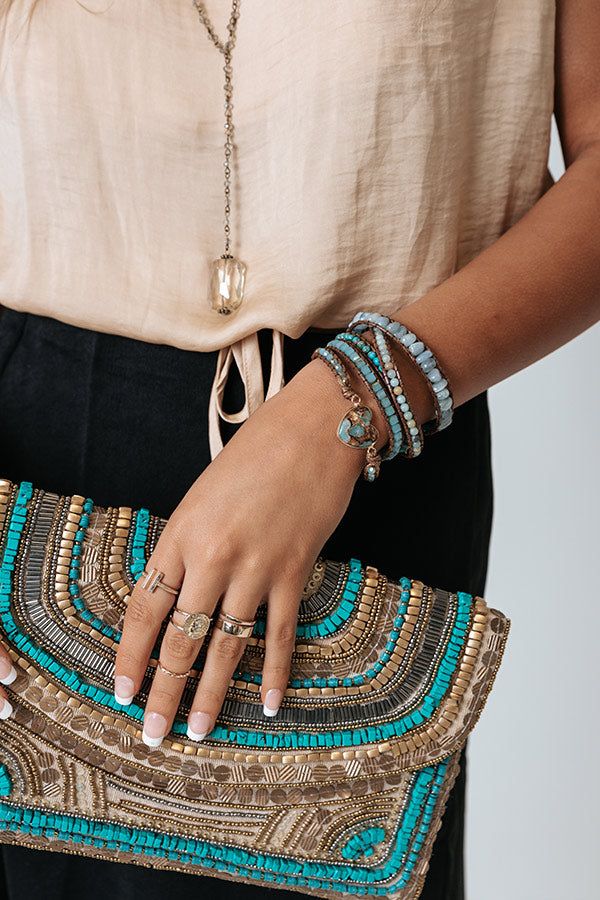 Coffee Lover Semi Precious Wrap Bracelet