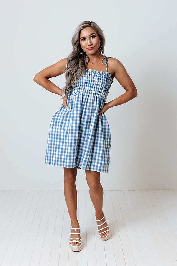 Waterloo Gingham Dress In Blue