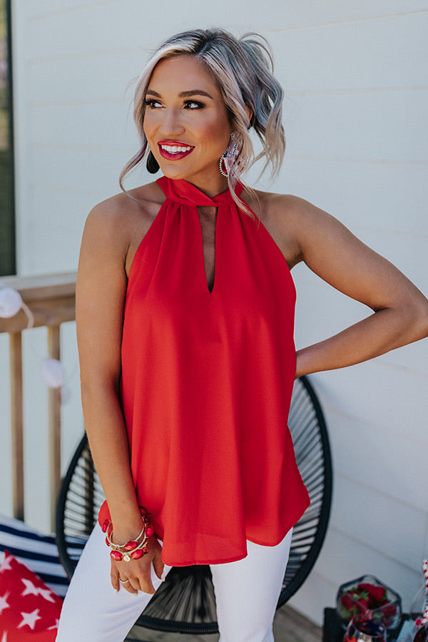 Carnation Kisses Shift Tank In Red