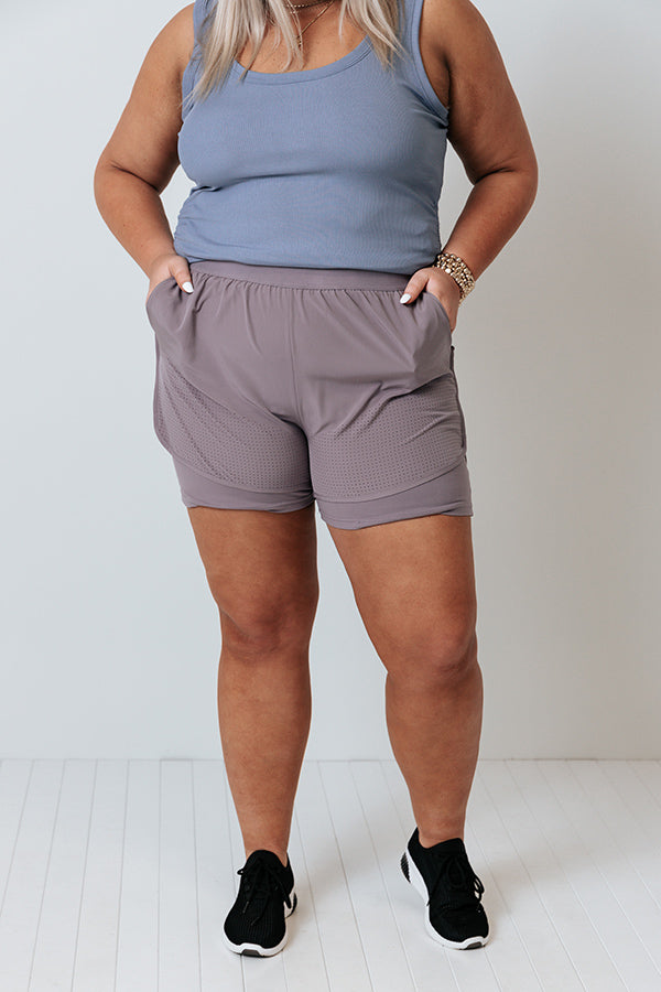 Light Jog Shorts In Heirloom Lilac   Curves