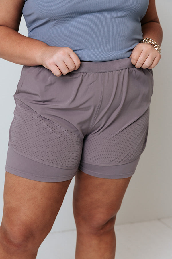 Light Jog Shorts In Heirloom Lilac   Curves