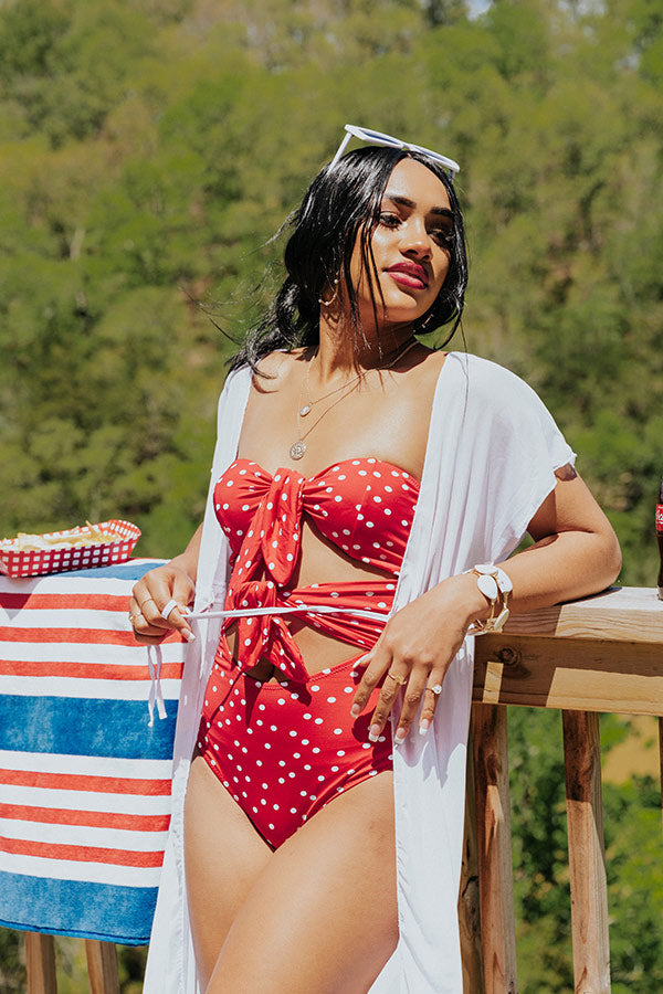 Around The Pool Polka Dot One Piece Swimsuit in Red