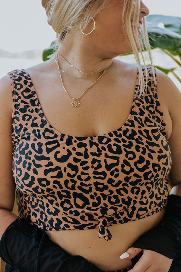 Resort Vibes Leopard Bikini Crop Top Curves