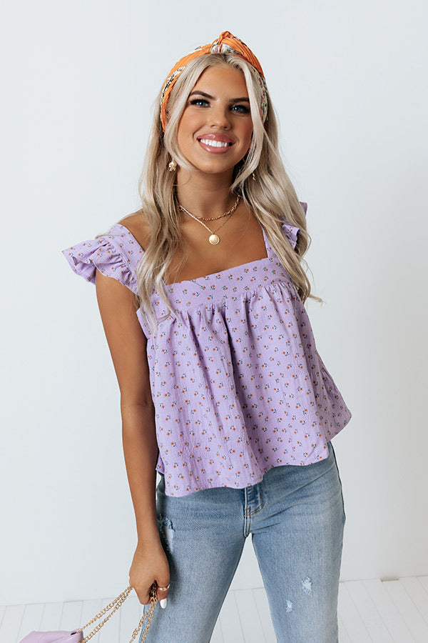 Floral Punch Shift Tank In Lavender