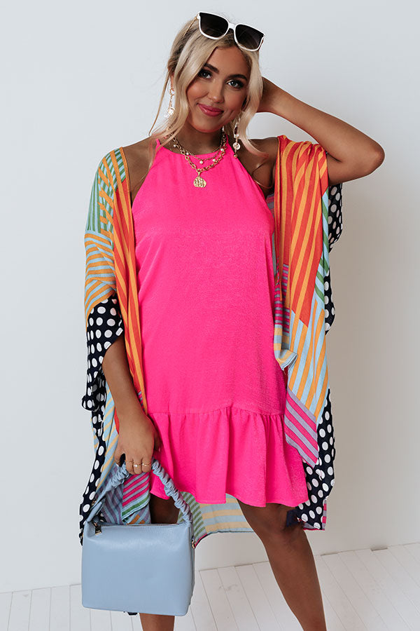 Gorgeous Day Dress In Hot Pink