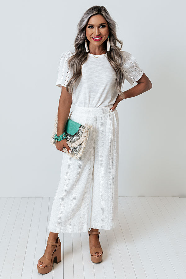 Upper West Side Story Eyelet Top In White
