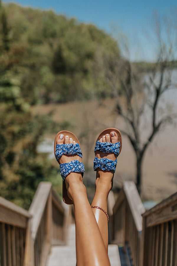 The Mellie Paisley Sandal in Blue