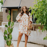 Floral Market Shift Dress in Stone Curves Image - 1