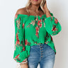 Floral Market Pleated Shift Top In Kelly Green Image - 1