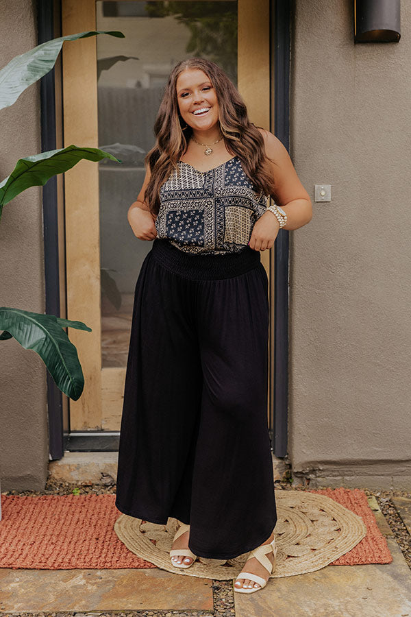 Grenadine Splash High Waist Pants In Black Curves