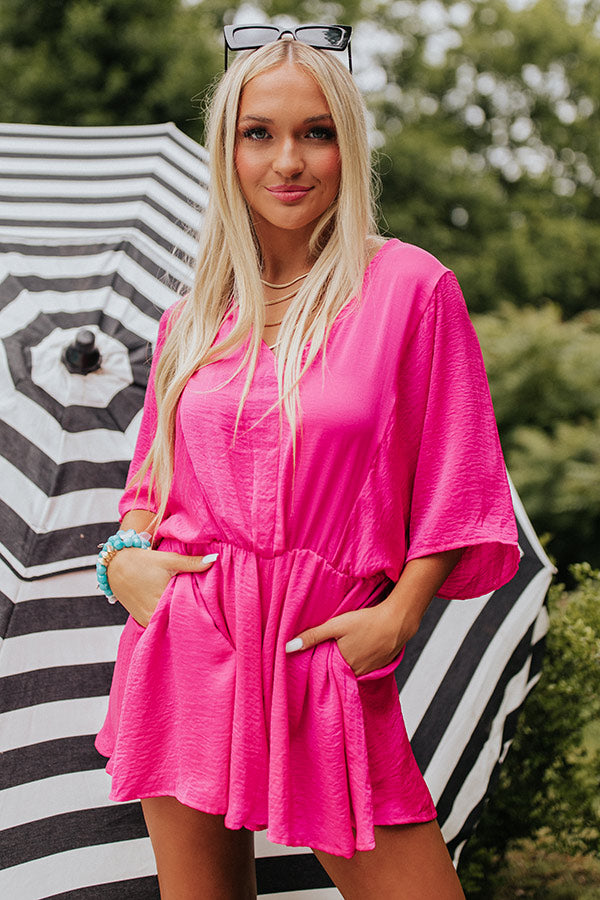 Long Sleeve Hot Jumpsuit Neon Pink Fuchsia Pink Romper Regal Night Satin Romper In Hot Pink Long Sleeve Hot Jumpsuit Neon Pink Fuchsia Pink Romper Regal Night Satin Romper In Hot Pink