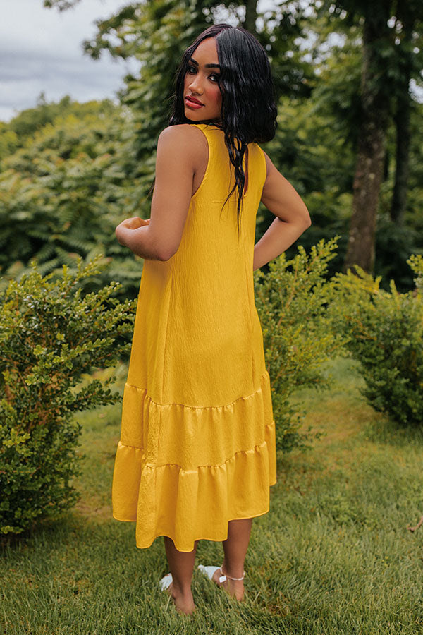 Summer Masquerade Shift Dress In Marigold