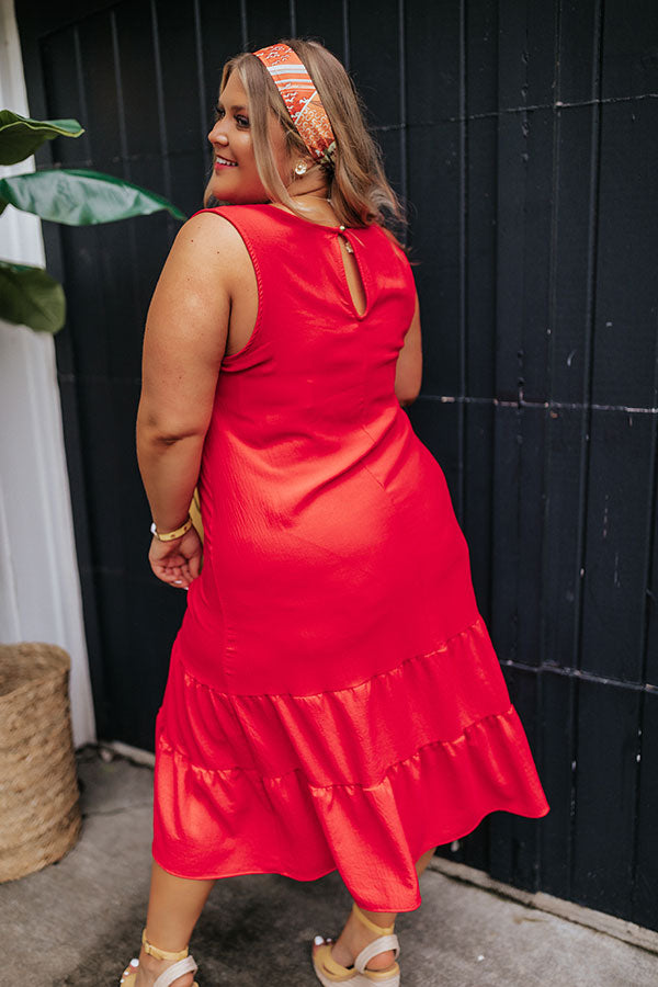 Summer Masquerade Shift Dress In Red Curves