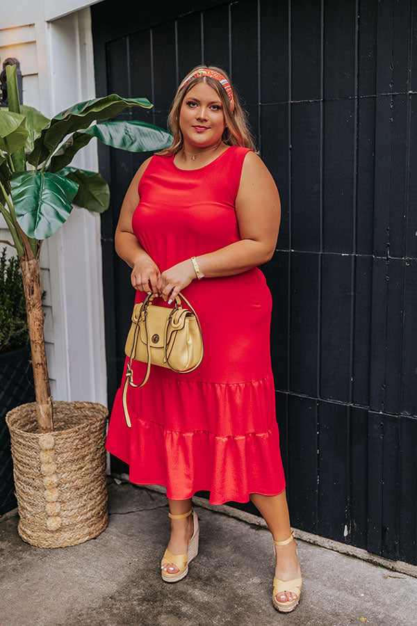 Summer Masquerade Shift Dress In Red Curves