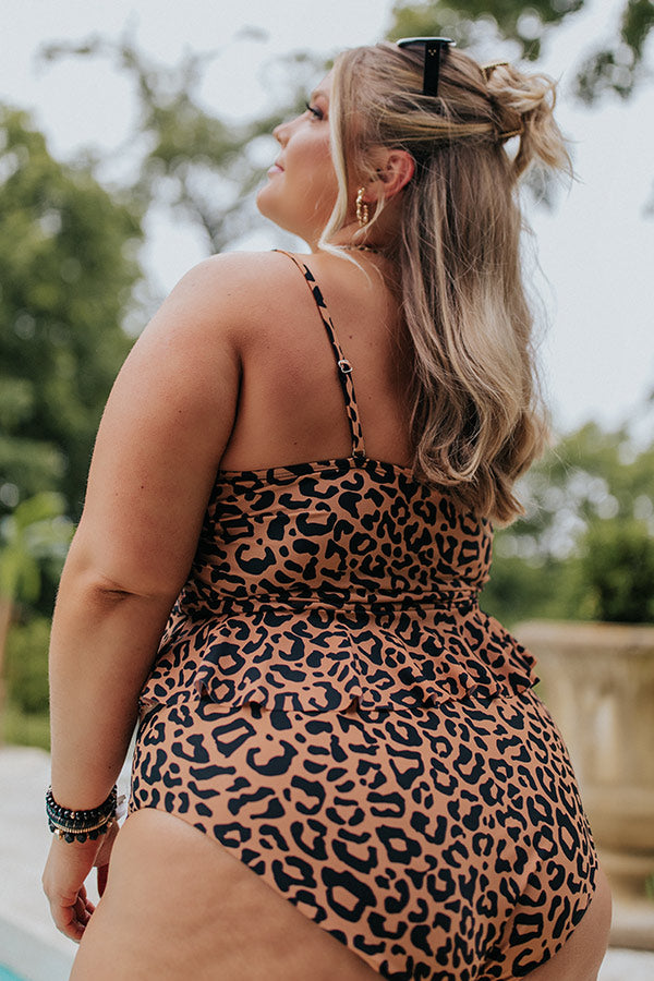 Secret Beach Reversible Bikini Bottoms in Leopard Print Curves