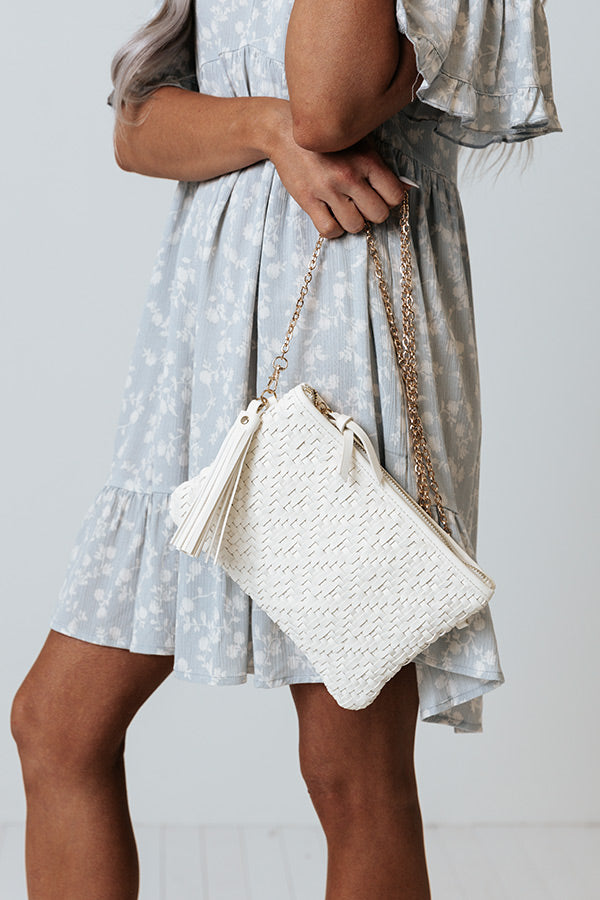 New Attention Woven Clutch In Ivory