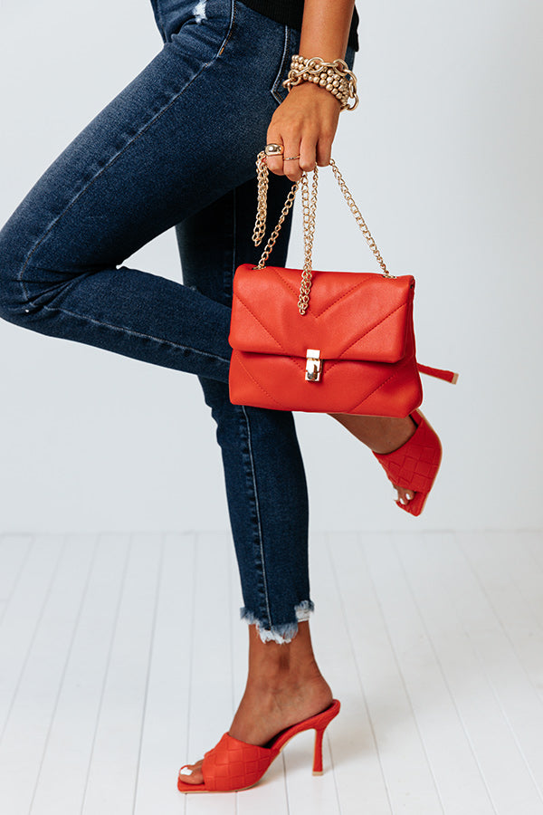 Captivated By Grace Faux Leather Crossbody In Red