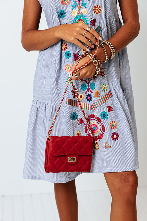 Down To The Wire Quilted Clutch In Crimson
