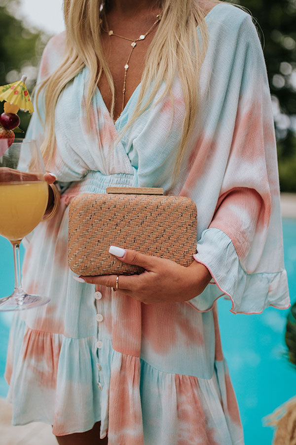 Chic Splendor Woven Clutch In Natural
