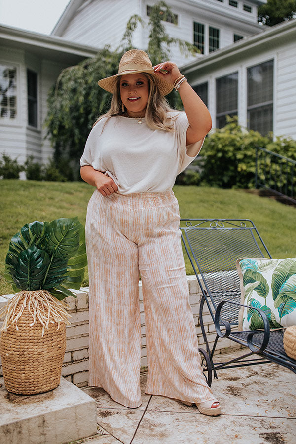 Malibu Cruise Stripe Pants In Peach Curves