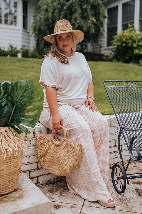 Malibu Cruise Stripe Pants In Peach Curves