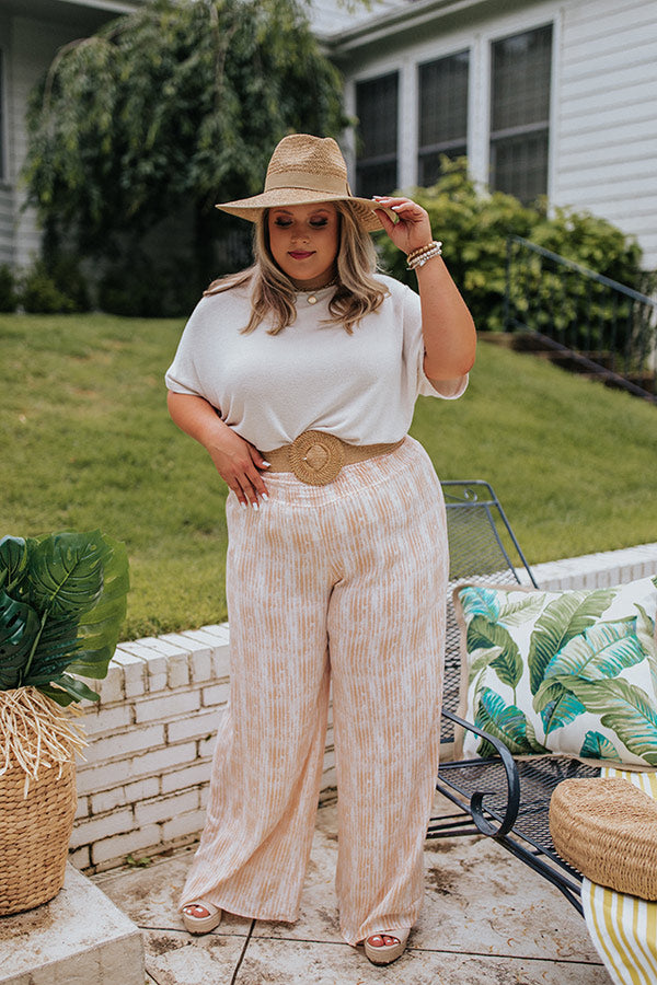 Malibu Cruise Stripe Pants In Peach Curves