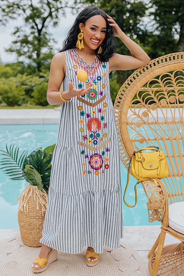 Buttercup Babe Embroidered Maxi – Impressions Online Boutique