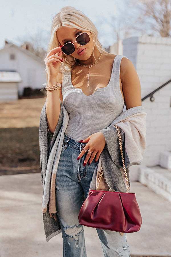 Spotlight Hour Knit Bodysuit In Grey