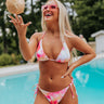Tidal Wave Watercolor Bikini Bottoms in Pink Image - 1