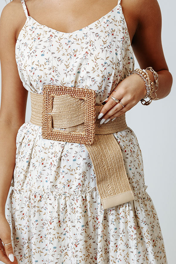Wishful Weekend Woven Belt In Tan