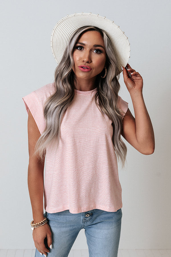 The Stardom Stripe Top In Red