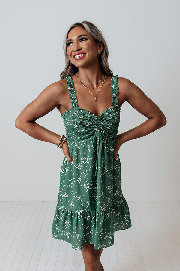 Spring Stories Ruched Dress In Olive