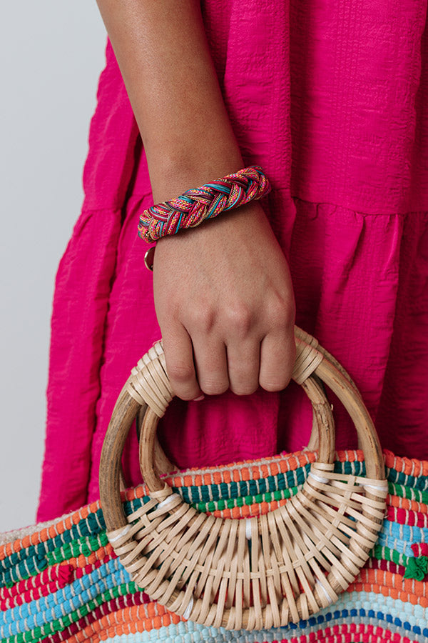 Kendra Scott Masie Gold Corded Friendship Bracelet In Coral Mix Paracord Image - 1