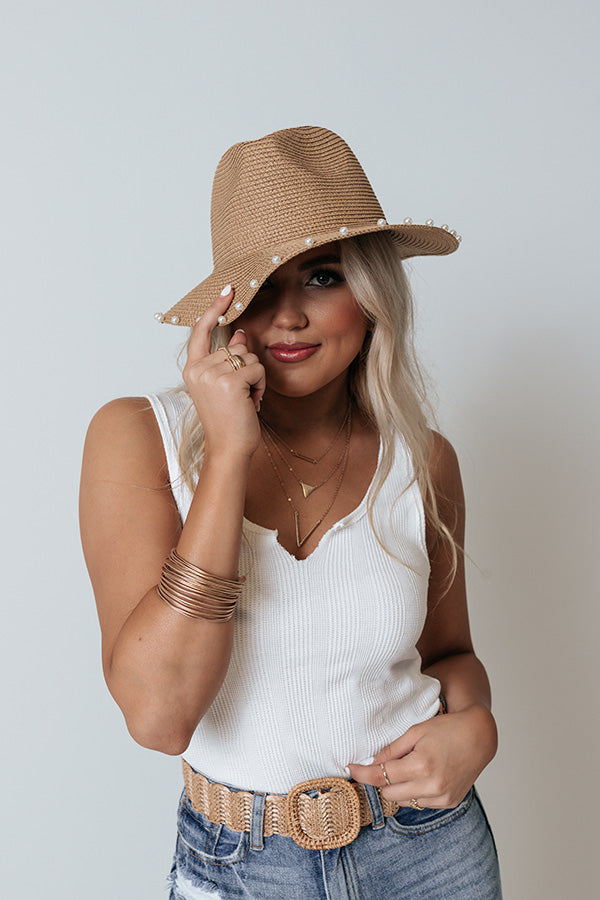 Pretty Scenery Raffia Hat In Tan