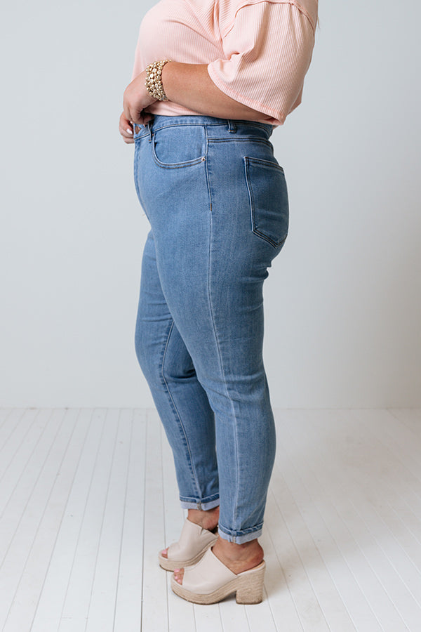 Risen The Jozie High Waist Skinny In Light Wash Curves