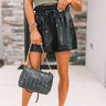 The Barrymore Faux Leather Shorts In Black Image - 1