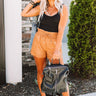 The Barrymore Faux Leather Shorts In Camel Image - 1