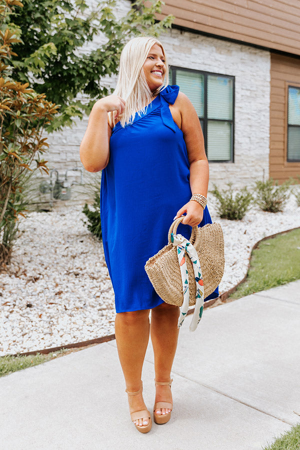 Stunning Ways Shift Dress In Royal Blue Curves