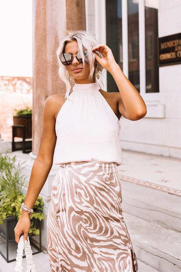 Good For You Satin Shift Top In Rose Quartz