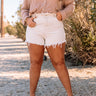 The Toori High Waist Frayed Shorts In Light Limpet Shell Curves Image - 1