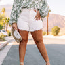 The Toori High Waist Frayed Shorts In White Curves Image - 1